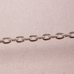 1 Mètre  de chaîne S041 maillon  couleur argenté silver ovale  3x2mm
