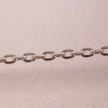 1 Mètre  de chaîne S041 maillon  couleur argenté silver ovale  3x2mm