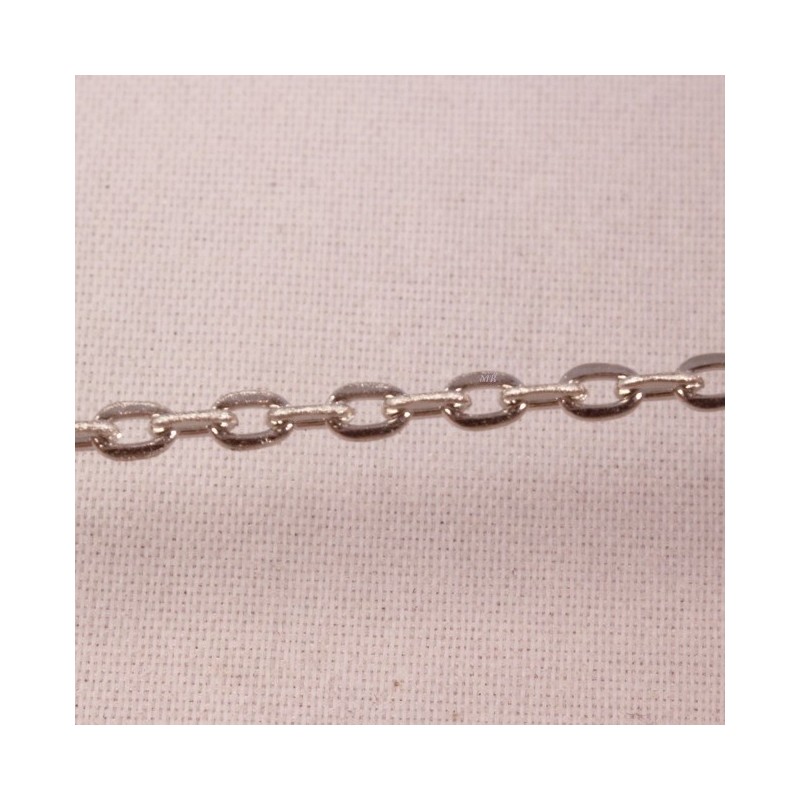 Chaîne Métal Argenté 3x2 Mm - 5 Mètres - Pour Création Bijoux, Colliers, Bracelets - Sans Nickel