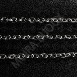 1 Mètre de chaîne maillon soudé  couleur platine ovale  3x2mm PLF041
