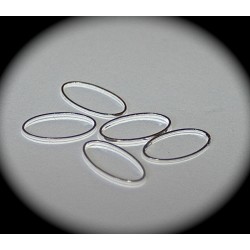 10  anneaux fermés ovale laiton argenté petit  modèle  16x9mm