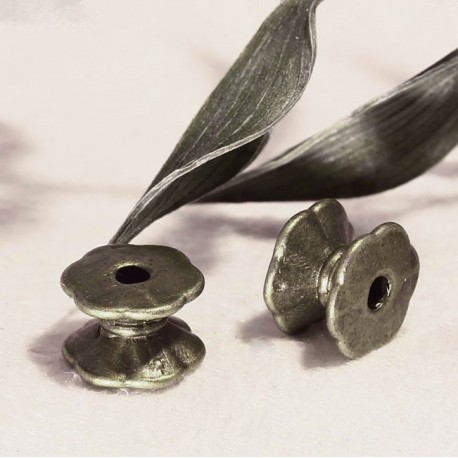 20 perles intercalaire bobine métal couleur bronze  5x7mm