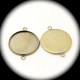 4 supports connecteurs cabochons bronze 18mm