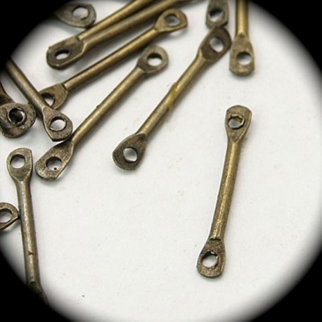 20 connecteurs bâtons en laiton couleur bronze 10x2mm