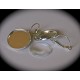 6 supports boucle d'oreille dormeuse métal couleur platine  16mm