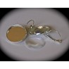6 supports boucle d'oreille dormeuse métal couleur platine  16mm