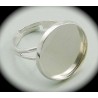 2 supports bague cabochon rond métal argenté silver 18mm