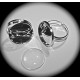 2 supports bague cabochon rond métal argenté silver 18mm