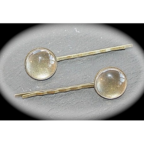 10 supports cabochon barrettes bronze 18MM