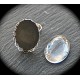 2 bagues métal argenté platine dentelle 18X24MM