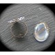 2 bagues métal argenté platine dentelle 18X24MM