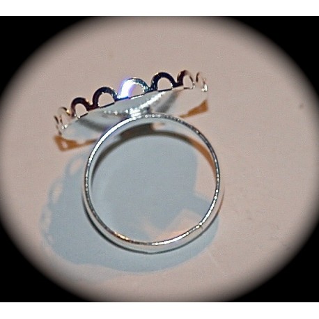 2 supports  métal argenté silver 20mm