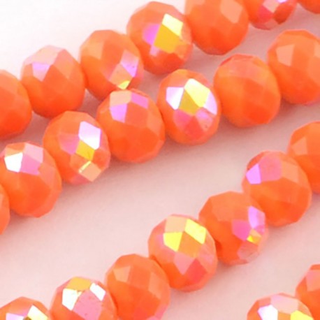 10MM-20 perles rondelles verre facettée abaccus orange