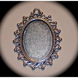 5 supports a cabochon métal argenté 18x24mm