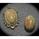 1 cabochon de pierre semi précieuse d'unakite  verte et brique 18x25mm