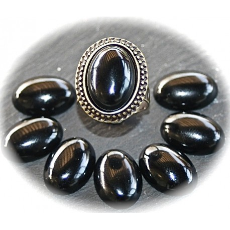 x1 cabochon de pierre semi précieuse d' ONYX 13x18mm