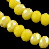 10MM- 20  perles rondelles verre facettée abaccus jaune poussin