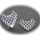 8 connecteurs métal argenté ciselés art nouveau 25x23mm