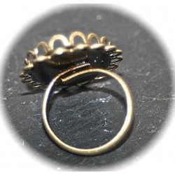 2 supports de bagues cabochon fines dentelles bronze 18x24mm