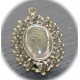 2 supports cabochon bronze ovale  et ses fleurs ciselées 18x24 mm
