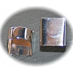 2 supports de  bagues métal argenté couleur platine 20x16mm