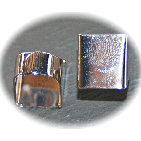 2 supports de  bagues métal argenté couleur platine 20x16mm