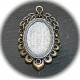 x2 supports cabochon bronze ciselée ovale 18x24mm