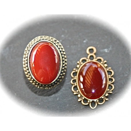 x1 cabochon pierre semi précieuse de cornaline ovale   13x18mm