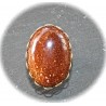 x1 cabochon pierre chocolat pailleté or "goldstone " ovale  18x25mm
