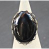 x1 cabochon onyx véritable noir ovale  18x25mm