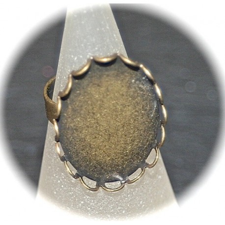 2 supports de bague ovale   bronze 18x24mm