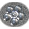 4 cabochons en verre transparent 16mm