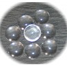 10 cabochons en verre transparent 14mm