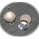 4 supports cabochons connecteurs bronze 14mm