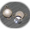 4 supports cabochons connecteurs bronze 14mm