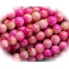 20 perles pierre jade framboise mouchetée orange 4mm