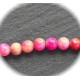 20 perles pierre jade framboise mouchetée orange 4mm