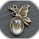 5 supports cabochon papillon 14x10mm