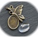 5 supports cabochon papillon 14x10mm