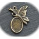 5 supports cabochon papillon 14x10mm
