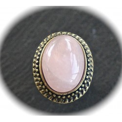 1 cabochon de quartz rose fond plat  13x18mm