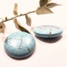 x1 cabochon rond turquoise howlite veiné 25mm