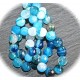 x10 perles d'agate facettée bleu des mers    6mm