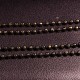 1 mètre chaine laiton plaqué  or facette boule noir /or 1,5mm