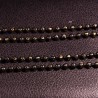 1 mètre chaine laiton plaqué  or facette boule noir /or 1,5mm