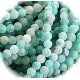 x20 perles d'agate givrée craquelée 4 mm vert d'eau ronde