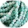 x20 perles d'agate givrée craquelée 4 mm vert d'eau ronde