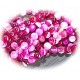 x10 perles d'agate framboise et rose veinée ronde 4mm
