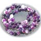 10 perles d'agate violine et prune  veinée  ronde  4mm