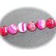 x10 perles d'agate facettée  marbrée rose  10mm